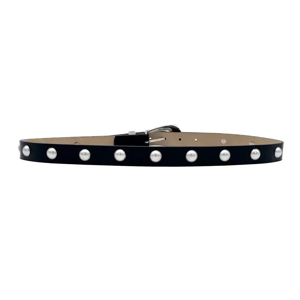 Streets Ahead Larkin Belt Italian Leather Studs Distressed Rock Grunge Casual L